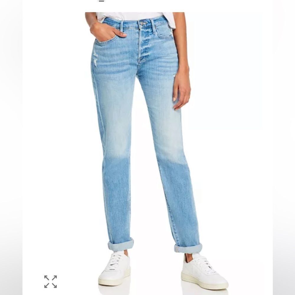 FRAME Le Beau High-Rise Boyfriend Jeans in Walden Rock